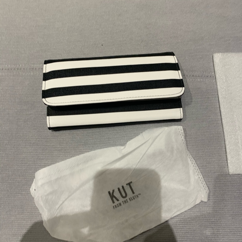 Black and white stripped wallet - never used